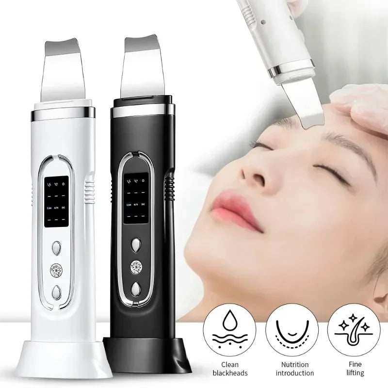 Ultrasonic facial skin scrubber with silicone bristles for deep cleansing and blackhead removal