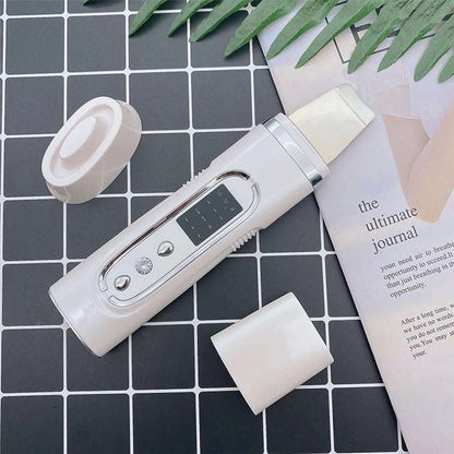 Ultrasonic facial skin scrubber with soft silicone bristles for deep cleansing and blackhead removal