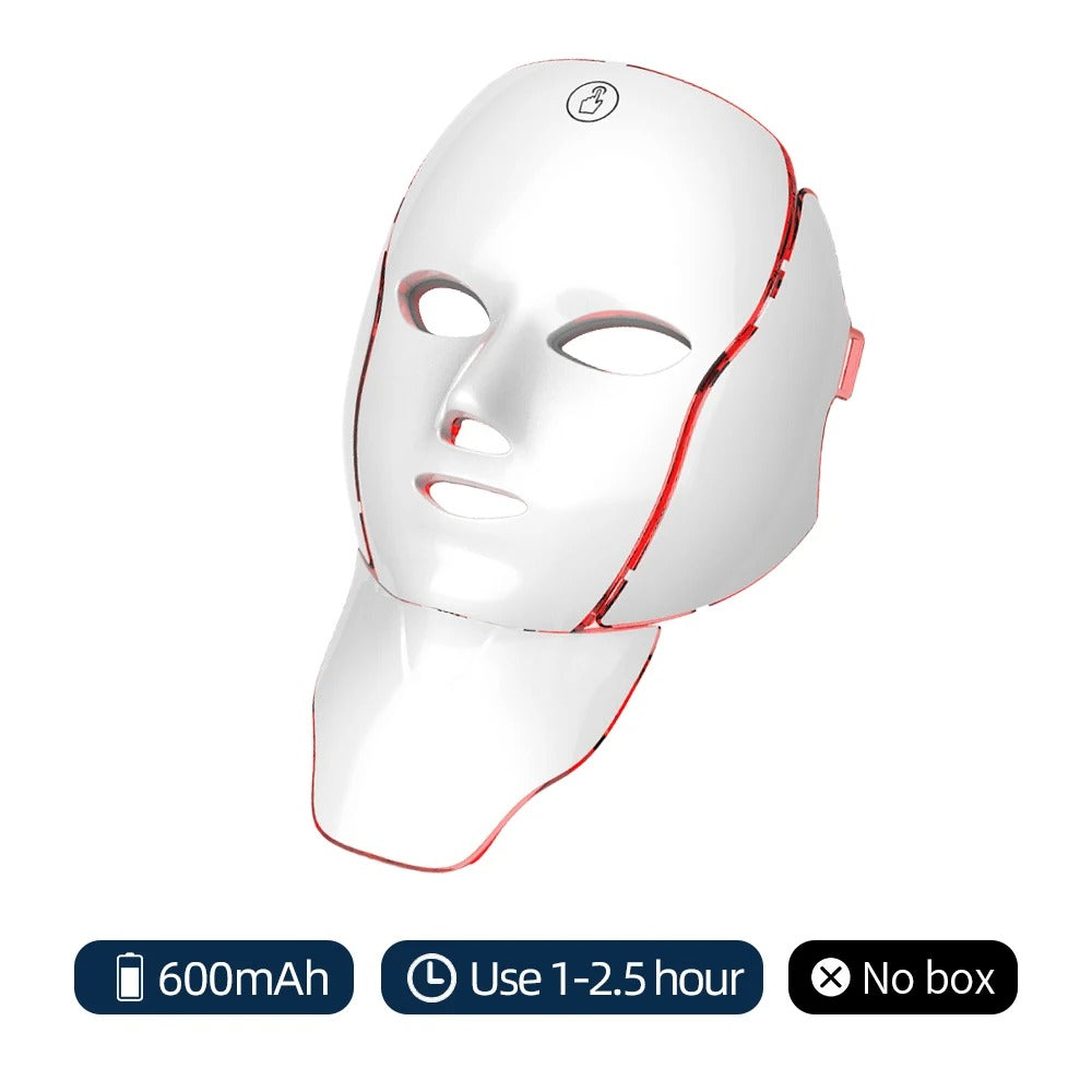 LED Facial Mask with Neck 7 Colors Light Therapy